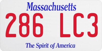 MA license plate 286LC3