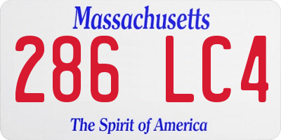 MA license plate 286LC4