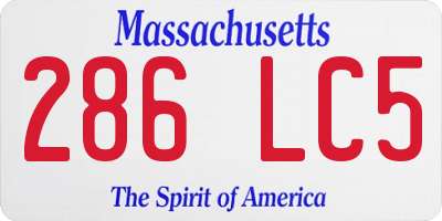 MA license plate 286LC5