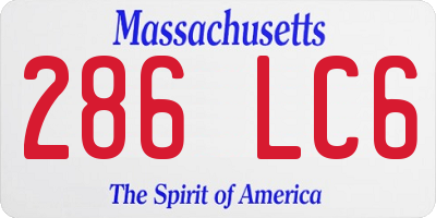 MA license plate 286LC6
