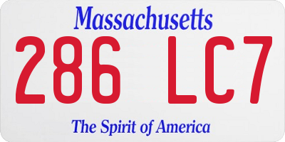 MA license plate 286LC7