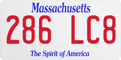 MA license plate 286LC8