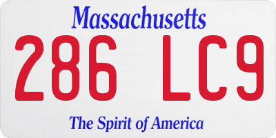 MA license plate 286LC9