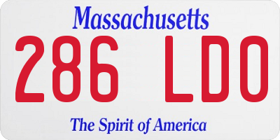 MA license plate 286LD0