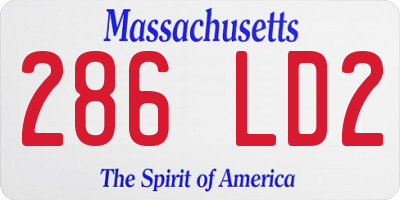 MA license plate 286LD2