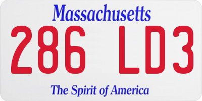 MA license plate 286LD3