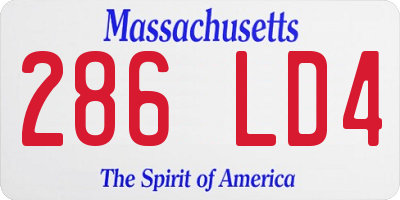 MA license plate 286LD4