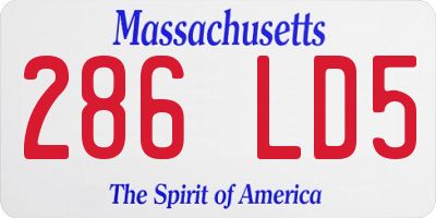 MA license plate 286LD5