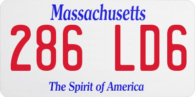 MA license plate 286LD6