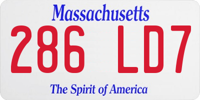 MA license plate 286LD7