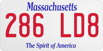 MA license plate 286LD8