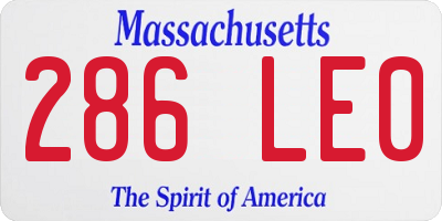MA license plate 286LE0