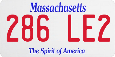 MA license plate 286LE2
