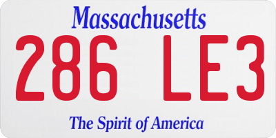 MA license plate 286LE3