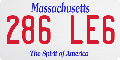 MA license plate 286LE6
