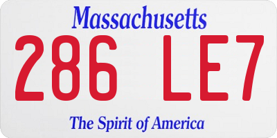 MA license plate 286LE7