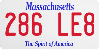 MA license plate 286LE8