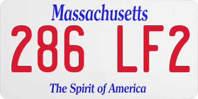 MA license plate 286LF2