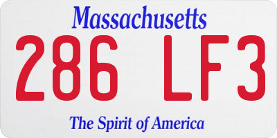 MA license plate 286LF3
