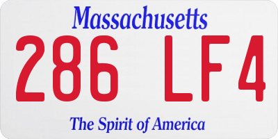 MA license plate 286LF4