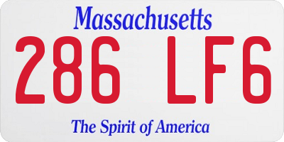 MA license plate 286LF6