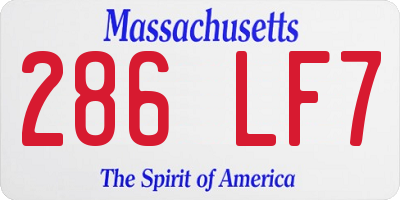 MA license plate 286LF7