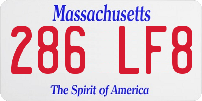 MA license plate 286LF8