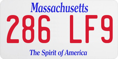 MA license plate 286LF9