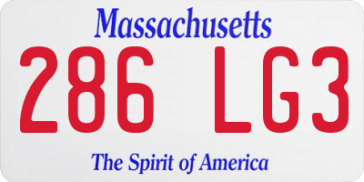 MA license plate 286LG3