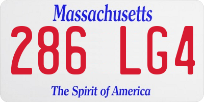 MA license plate 286LG4