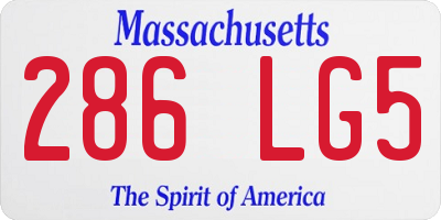 MA license plate 286LG5