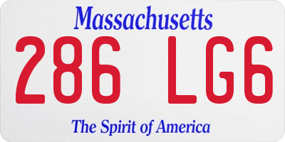 MA license plate 286LG6