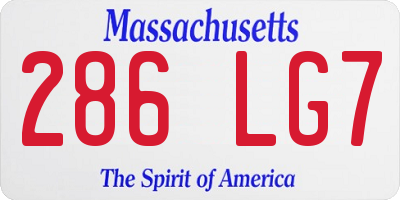 MA license plate 286LG7