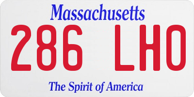 MA license plate 286LH0