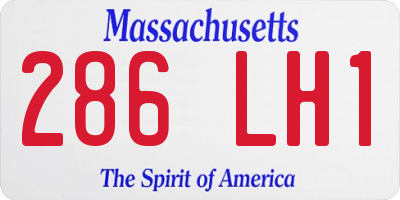 MA license plate 286LH1