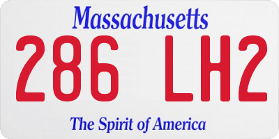 MA license plate 286LH2