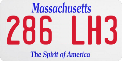 MA license plate 286LH3