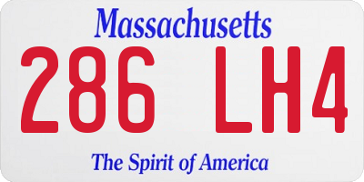 MA license plate 286LH4