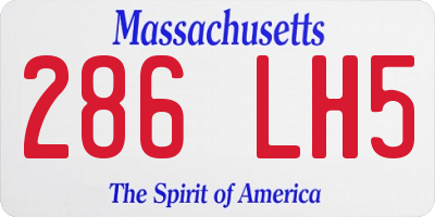 MA license plate 286LH5