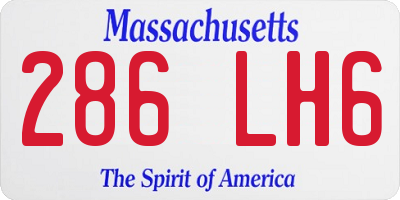 MA license plate 286LH6