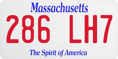 MA license plate 286LH7