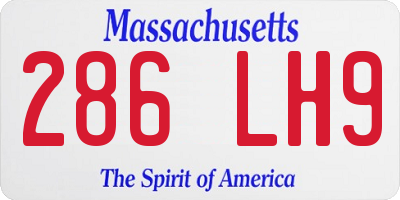 MA license plate 286LH9