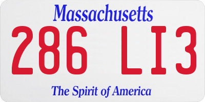 MA license plate 286LI3