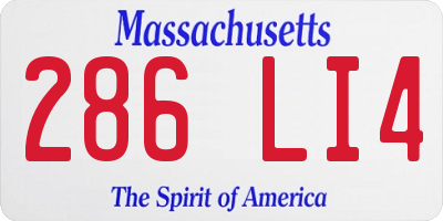 MA license plate 286LI4