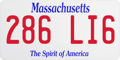 MA license plate 286LI6