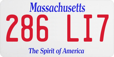 MA license plate 286LI7
