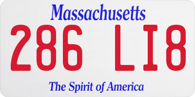 MA license plate 286LI8