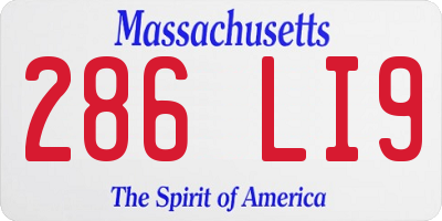 MA license plate 286LI9