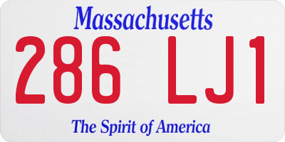 MA license plate 286LJ1