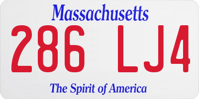 MA license plate 286LJ4